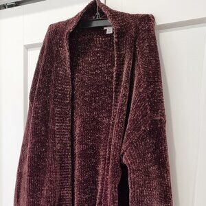 A New Day aubergine or Dark Purple soft cardigan sweater